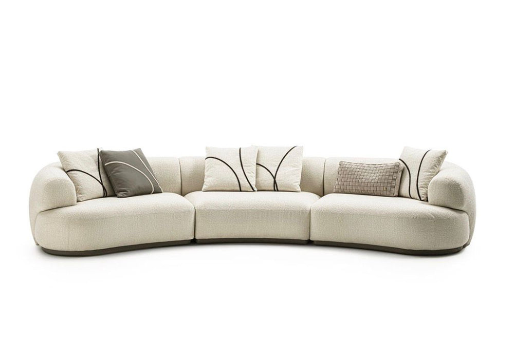 Veda Curved Bouclé Sofa
